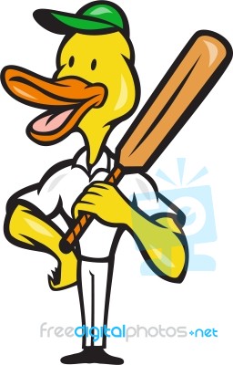 Duck Cricket Player Batsman Standing Stock Image