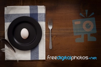 Duck Egg Flat Lay Still Life Rustic With Food Stylish Stock Photo