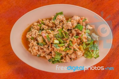 Duck Mince With Spicy Taste Stock Photo