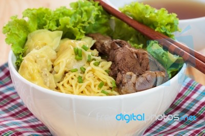 Duck Noodle Soup Stock Photo