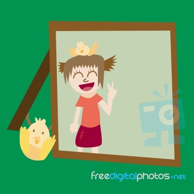 Duck Picture Frame Stock Image