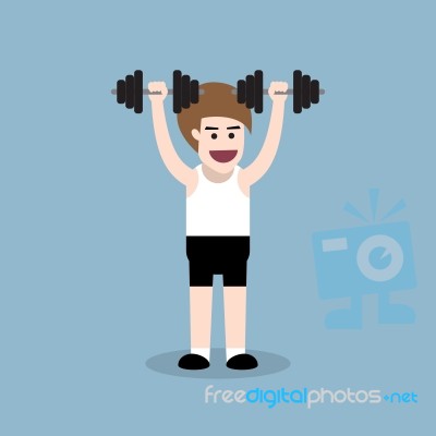 Dumbbell Shoulder Press Exercise Stock Image