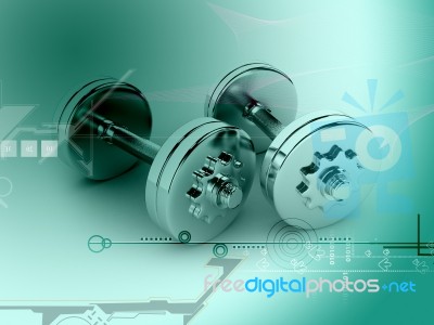 Dumbels In Digital Stock Image