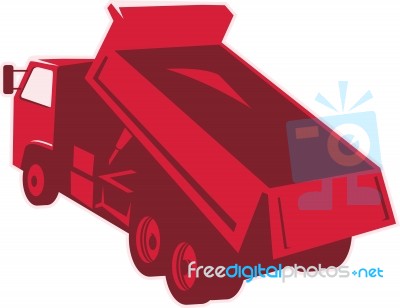 Dump Dumper Truck Dumping Load Rear Stock Image