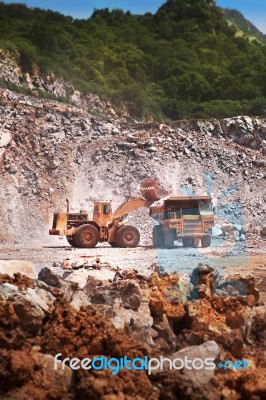 Dump Trucks Stock Photo