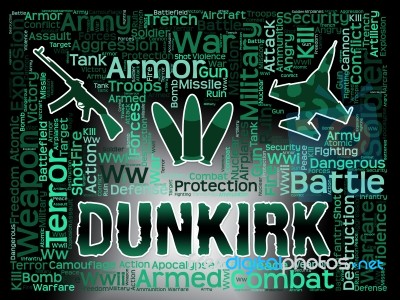 Dunkirk Word Means Operation Dynamo And Allied Retreat Stock Image