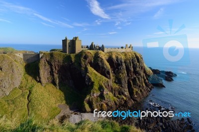 Dunnottar Castle In Aberdeen, Scotland Stock Photo