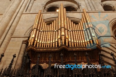 Durham Cathedral Organ Stock Photo