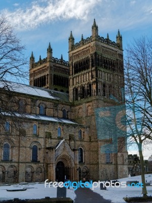 Durham, County Durham/uk - January 19 : Entrance To The Cathedra… Stock Photo