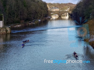 Durham, County Durham/uk - January 19 : Kayaking Along The River… Stock Photo
