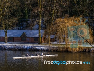 Durham, County Durham/uk - January 19 : Kayaking Along The River… Stock Photo