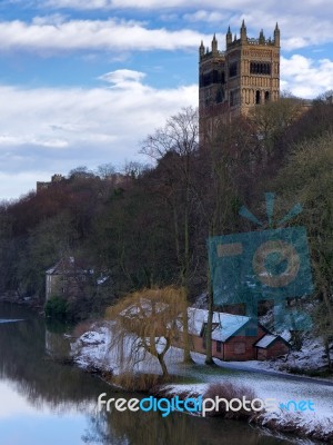 Durham, County Durham/uk - January 19 : View Along The River Wea… Stock Photo