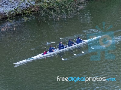 Durham, County Durham/uk - January 19 : View Along The River Wea… Stock Photo