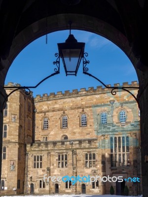 Durham, County Durham/uk - January 19 : View Of The Castle Entra… Stock Photo