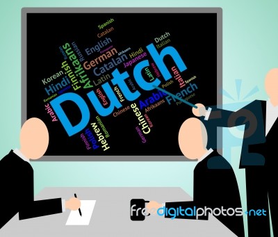 Dutch Language Shows The Netherlands And International Stock Image