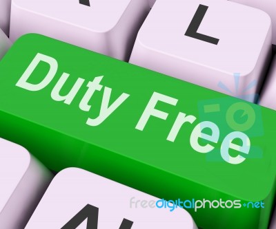 Duty Free Key Means Tax Free
 Stock Image