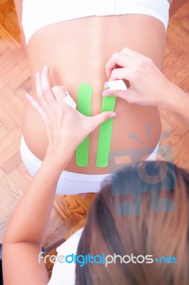 Dynamic Functional Bandage With Taping Stock Photo