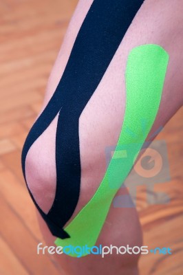 Dynamic Functional Bandage With Taping Stock Photo