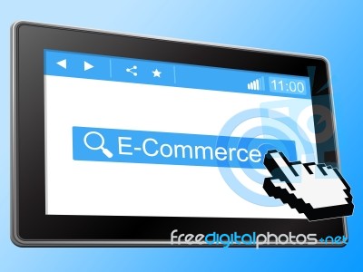 E Commerce Means World Wide Web And Bought Stock Image