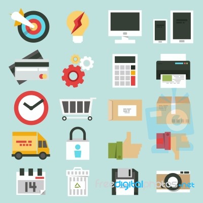 E-commerce Web Icons Set Stock Image