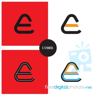 E- Company Symbol.e-letter Abstract Logo Design Stock Image