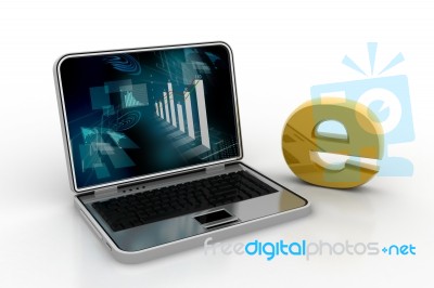 E-learning. Laptop Stock Image