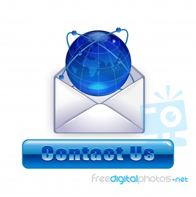 E-mail Icon Envelope And Glass Globe Stock Image