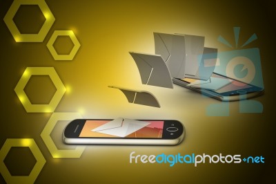 E-mail Sharing Between Smart Phone Stock Image