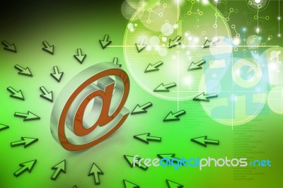 E-mail Sign With  Mouse Pointer Stock Image