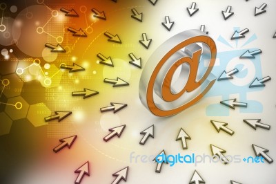 E-mail Sign With  Mouse Pointer Stock Image