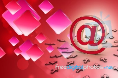 E-mail Sign With  Mouse Pointer Stock Image