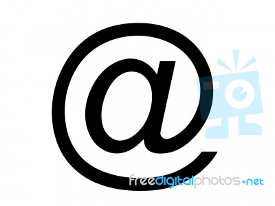 E-mail White Contour Web Icon Stock Image