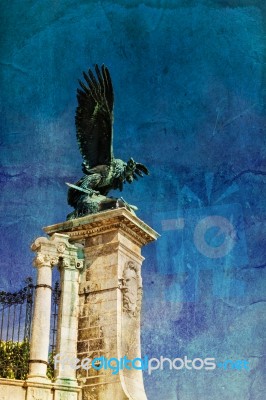 Eagle Statue In Buda Palace In Budapest Hungary Stock Photo