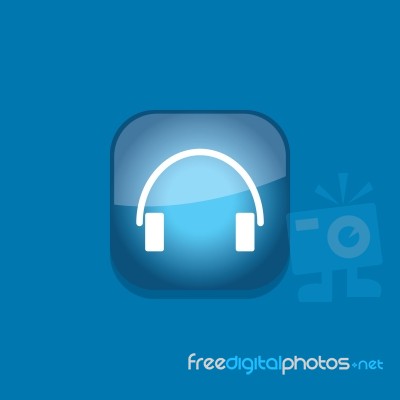 Ear Phone Button Icon Flat   Illustration  Stock Image