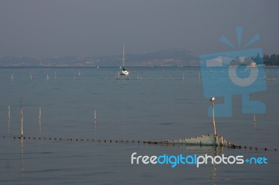 Early Morning Lake Garda Stock Photo