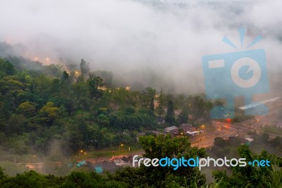 Early Morning Scenery Of Beautiful Scenary Valley Of Mountain At… Stock Photo