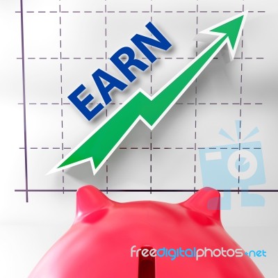 Earn Graph Means Rising Income Gain And Profits Stock Image