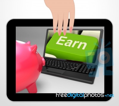 Earn Key Displays Web Income Profit And Revenue Stock Image