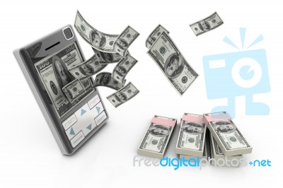 Earning From Mobile Phone Stock Image