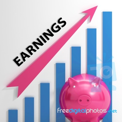 Earnings Graph Shows Company Sales And Income Stock Image