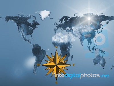 Earth And Compass Stock Image