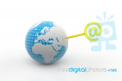 Earth And Key, Internet Concept Stock Image