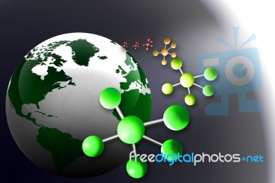 Earth And Molecules Stock Image