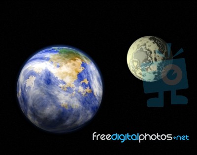 Earth And Moon Stock Image