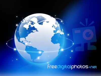 Earth & Fiber Optics Stock Image