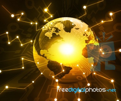 Earth & Fiber Optics Stock Image