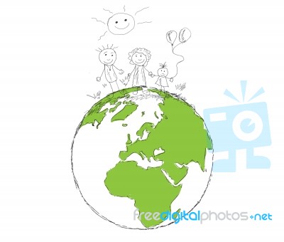 Earth Hand Drawn Stock Image