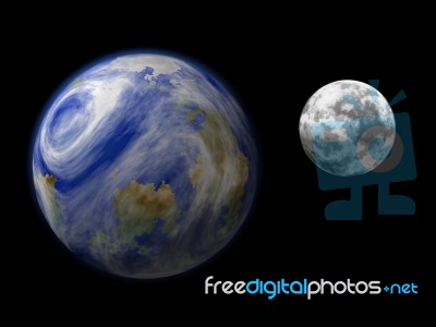 Earth Moon Stock Image