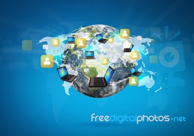 Earth Of Social Network Stock Image