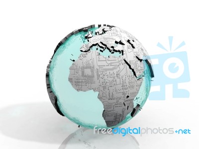 Earth Printed Circuit Board Stock Image